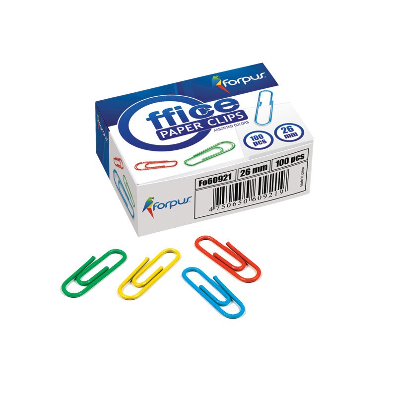 Agrafe birou colorate Forpus 60921 26 mm 100/cutie
