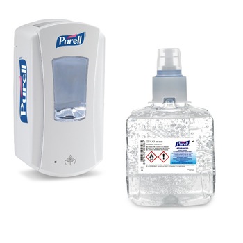 Kit Purell Gel dezinfectant Advanced LTX, 1200ml si Dispenser cu senzor LTX, alb Kit Purell Gel dezinfectant Advanced LTX, 1200ml si Dispenser cu senzor LTX, alb