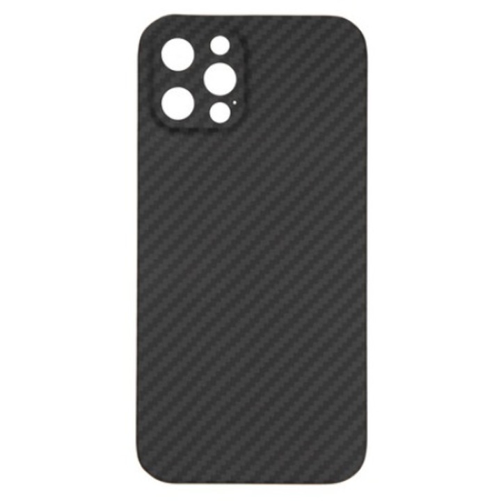 Védőburkolat, iPhone 12 pro max tok, Kevlár (aramidszál), szupervékony, fekete