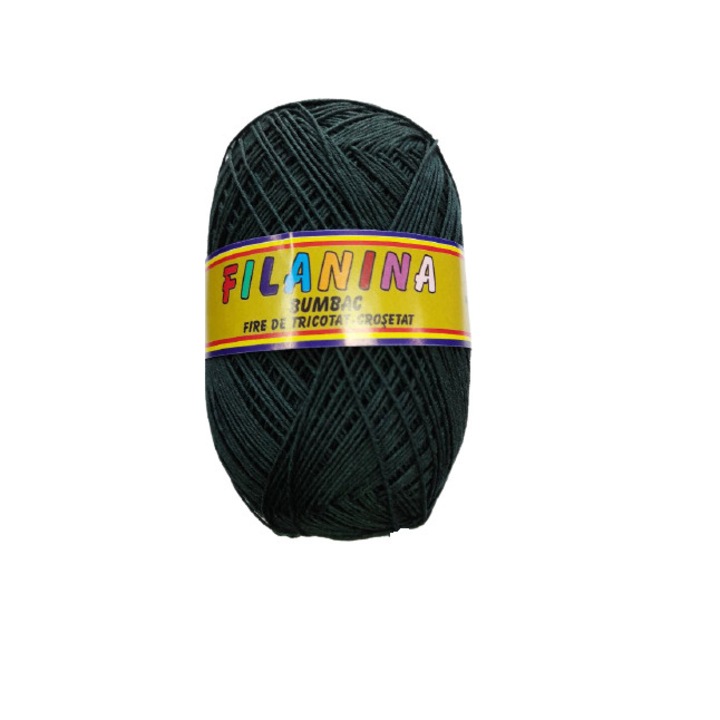 Fir tricotat, Filanina , 100% Bumbac, Verde inchis 371, 330m/100g