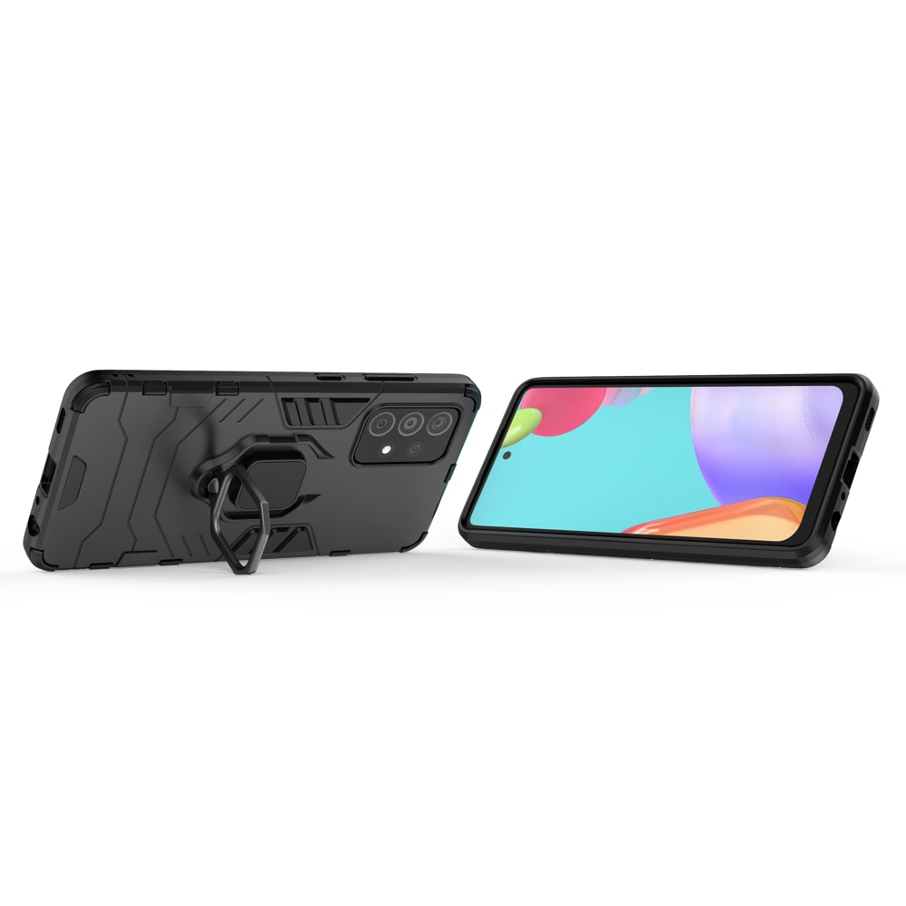 Husa G-Ring Defender compatibila cu Samsung Galaxy A13 4G, Antishock Armor, Inel rotativ 360 grade, Magnet suport auto incorporat, TPU si PC, Black