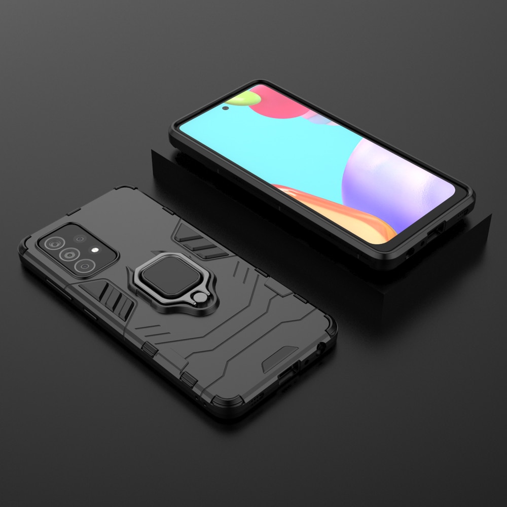 Husa G-Ring Defender compatibila cu Samsung Galaxy A13 4G, Antishock Armor, Inel rotativ 360 grade, Magnet suport auto incorporat, TPU si PC, Black