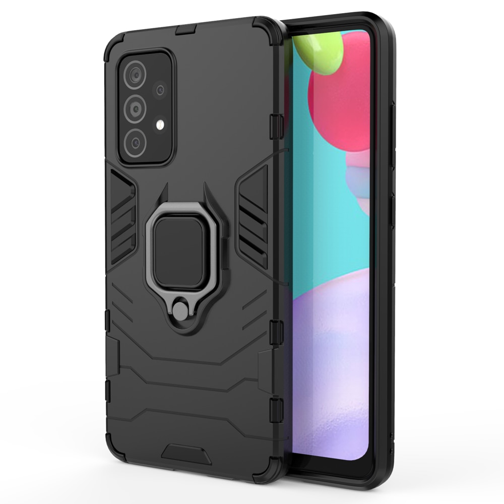 Husa G-Ring Defender compatibila cu Samsung Galaxy A13 4G, Antishock Armor, Inel rotativ 360 grade, Magnet suport auto incorporat, TPU si PC, Black