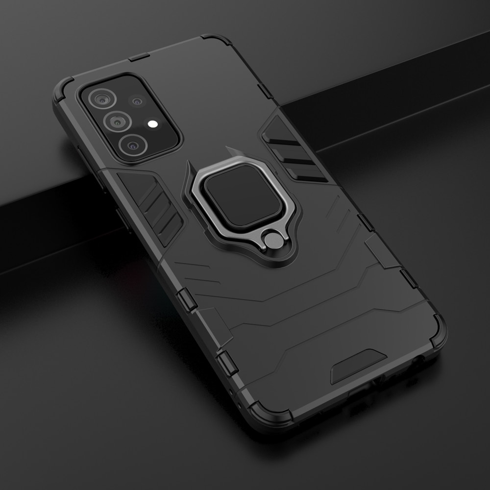 Husa G-Ring Defender compatibila cu Samsung Galaxy A13 4G, Antishock Armor, Inel rotativ 360 grade, Magnet suport auto incorporat, TPU si PC, Black
