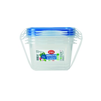 Set 3 caserole alimentare, Snips, Lock, 1 L, polipropilena Set 3 caserole alimentare, Snips, Lock, 1 L, polipropilena