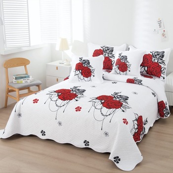 Set cuvertura matlasata si 4 fete de perna, 220 x 240 cm, pat dublu, Casa de Vis, B002 Set cuvertura matlasata si 4 fete de perna, 220 x 240 cm, pat dublu, Casa de Vis, B002