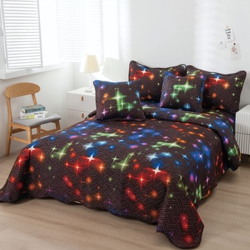 Set cuvertura matlasata si 4 fete de perna, 220 x 240 cm, pat dublu, Casa de Vis, B007 Set cuvertura matlasata si 4 fete de perna, 220 x 240 cm, pat dublu, Casa de Vis, B007