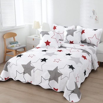 Set cuvertura matlasata si 4 fete de perna, 220 x 240 cm, pat dublu, Casa de Vis, B006 Set cuvertura matlasata si 4 fete de perna, 220 x 240 cm, pat dublu, Casa de Vis, B006