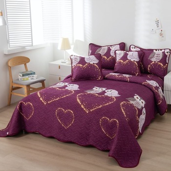 Set cuvertura matlasata si 4 fete de perna, 220 x 240 cm, pat dublu, Casa de Vis, B010 Set cuvertura matlasata si 4 fete de perna, 220 x 240 cm, pat dublu, Casa de Vis, B010