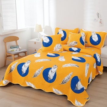 Set cuvertura matlasata si 4 fete de perna, 220 x 240 cm, pat dublu, Casa de Vis, B014 Set cuvertura matlasata si 4 fete de perna, 220 x 240 cm, pat dublu, Casa de Vis, B014