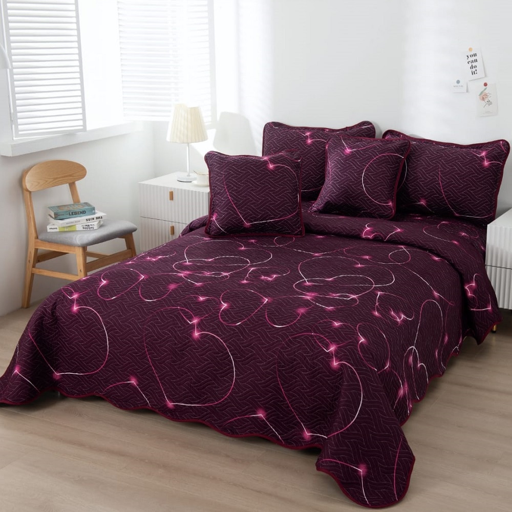 Set cuvertura matlasata si 4 fete de perna, 220 x 240 cm, pat dublu, Casa de Vis, B020