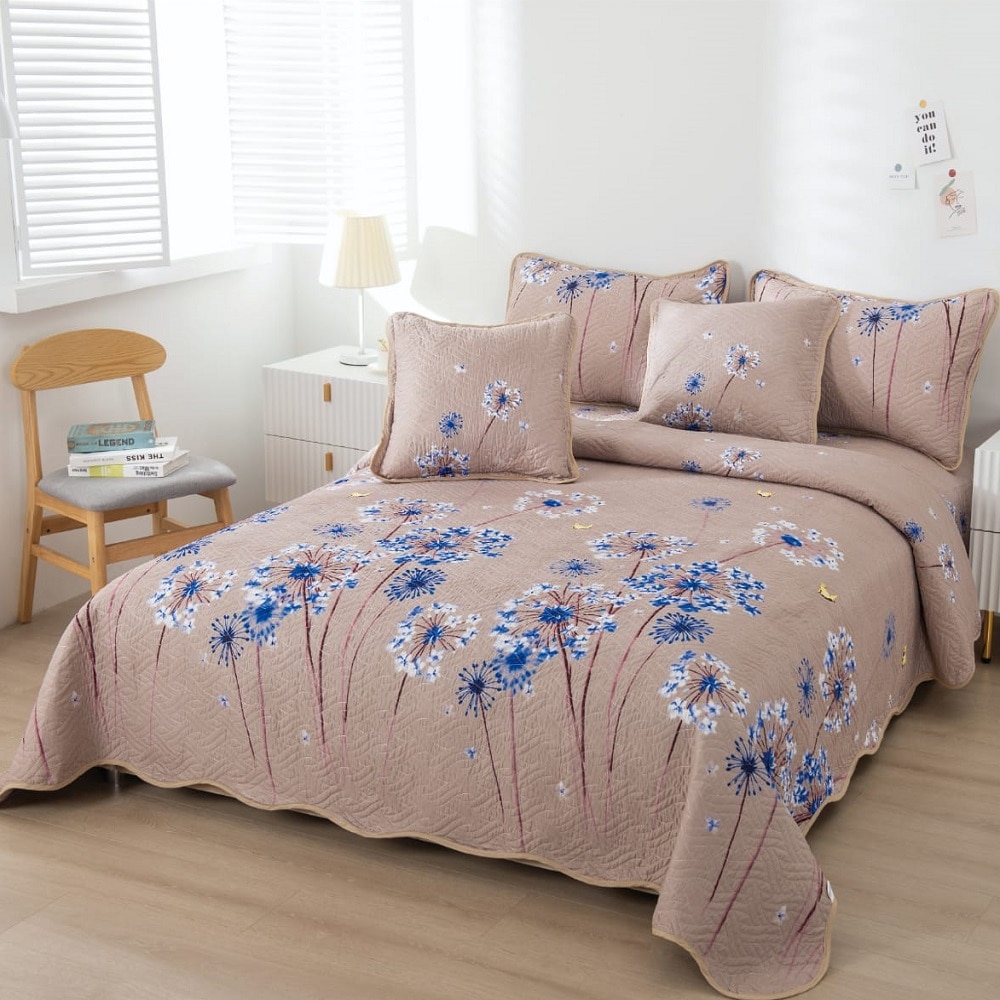 Set cuvertura matlasata si 4 fete de perna, 220 x 240 cm, pat dublu, Casa de Vis, B019