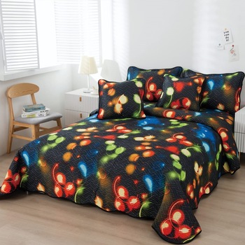 Set cuvertura matlasata si 4 fete de perna, 220 x 240 cm, pat dublu, Casa de Vis, B016 Set cuvertura matlasata si 4 fete de perna, 220 x 240 cm, pat dublu, Casa de Vis, B016