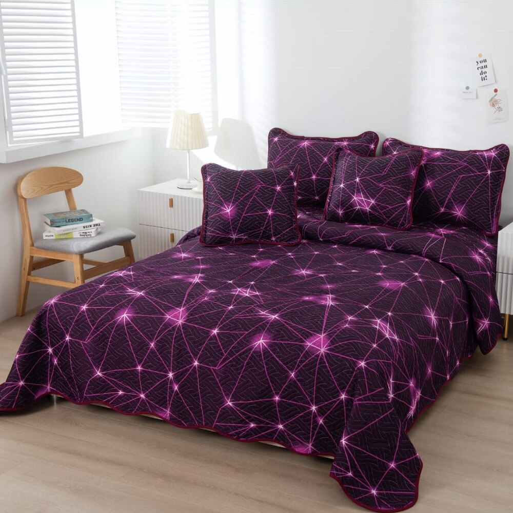 Set cuvertura matlasata si 4 fete de perna, 220 x 240 cm, pat dublu, Casa de Vis, B026