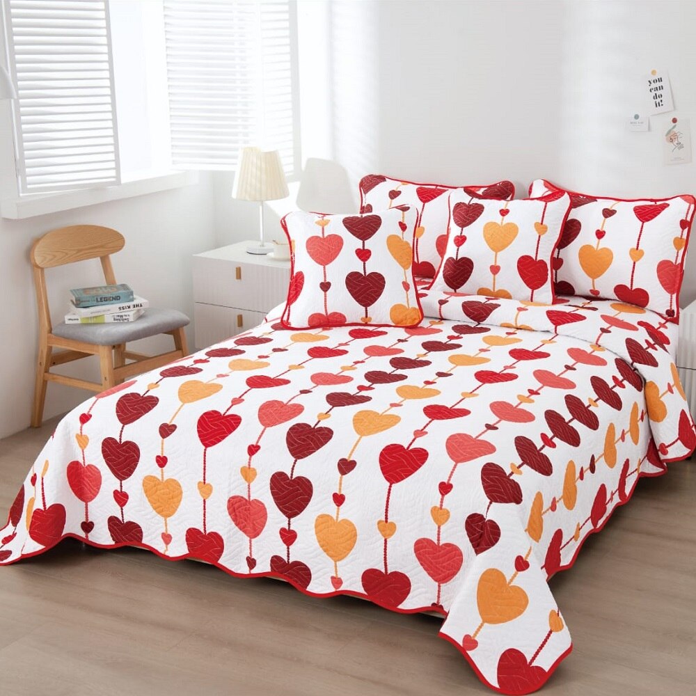 Set cuvertura matlasata si 4 fete de perna, 220 x 240 cm, pat dublu, Casa de Vis, B009