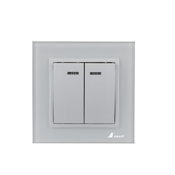 Intrerupator Dublu Cu Led Smack,10A,Sf8102fkw,Rama Sticla, Alb Intrerupator Dublu Cu Led Smack,10A,Sf8102fkw,Rama Sticla, Alb
