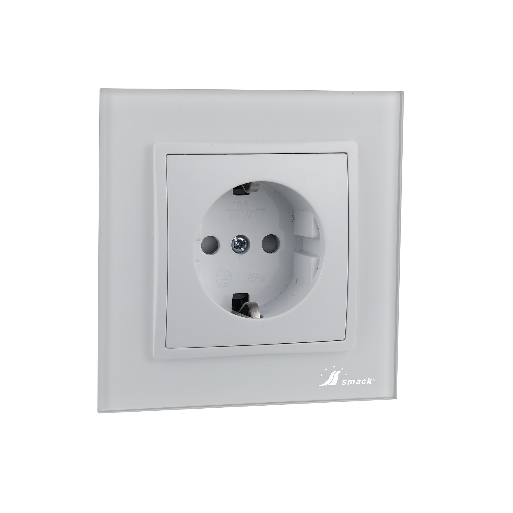 Priza Rama Sticla Smack, SF8010fkw ,Protectie Copii ,16A.Ip20,alba