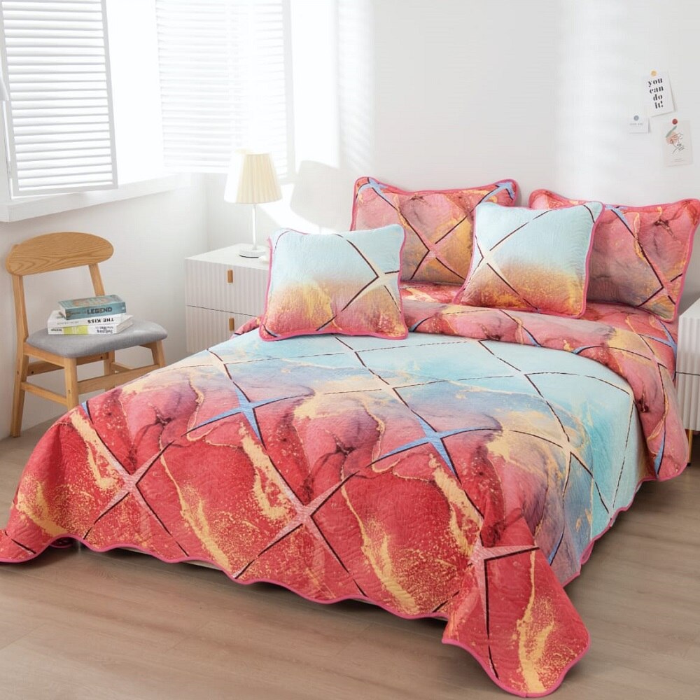 Set cuvertura matlasata si 4 fete de perna, 220 x 240 cm, pat dublu, Casa de Vis, B029