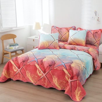 Set cuvertura matlasata si 4 fete de perna, 220 x 240 cm, pat dublu, Casa de Vis, B029 Set cuvertura matlasata si 4 fete de perna, 220 x 240 cm, pat dublu, Casa de Vis, B029