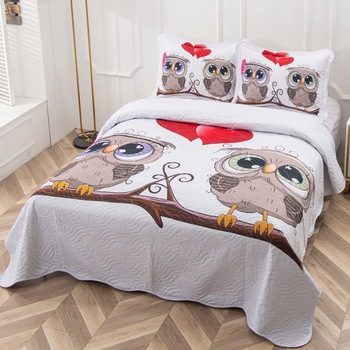 Set cuvertura matlasata si 2 fete de perna, 220 x 240 cm, pat dublu, Casa de Vis, A003 Set cuvertura matlasata si 2 fete de perna, 220 x 240 cm, pat dublu, Casa de Vis, A003