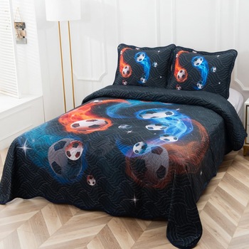 Set cuvertura matlasata si 2 fete de perna, 220 x 240 cm, pat dublu, Casa de Vis, A001 Set cuvertura matlasata si 2 fete de perna, 220 x 240 cm, pat dublu, Casa de Vis, A001