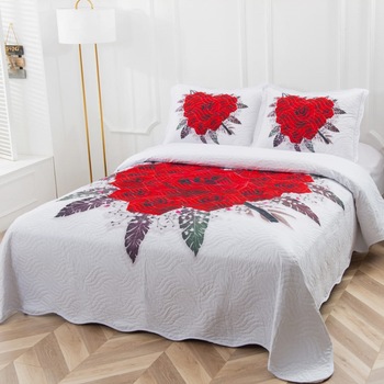 Set cuvertura matlasata si 2 fete de perna, 220 x 240 cm, pat dublu, Casa de Vis, A008 Set cuvertura matlasata si 2 fete de perna, 220 x 240 cm, pat dublu, Casa de Vis, A008