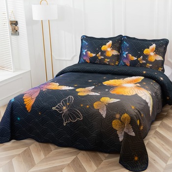 Set cuvertura matlasata si 2 fete de perna, 220 x 240 cm, pat dublu, Casa de Vis, A007 Set cuvertura matlasata si 2 fete de perna, 220 x 240 cm, pat dublu, Casa de Vis, A007