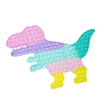 Jucarie antistres din silicon Pop it now, Dinozaur, multicolor, urias, model 2 Jucarie antistres din silicon Pop it now, Dinozaur, multicolor, urias, model 2