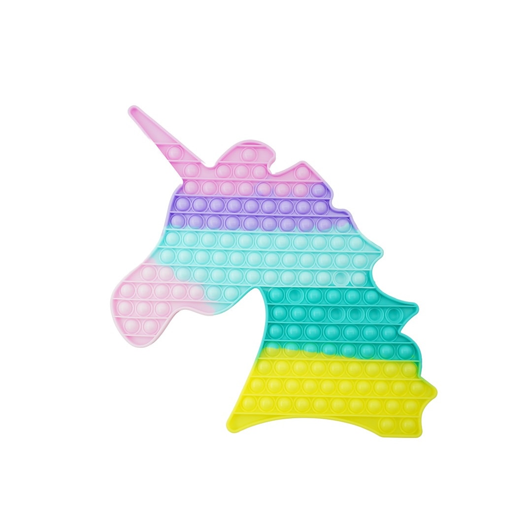 Jucarie antistres din silicon Pop it now, Unicorn, multicolor, urias, model 2