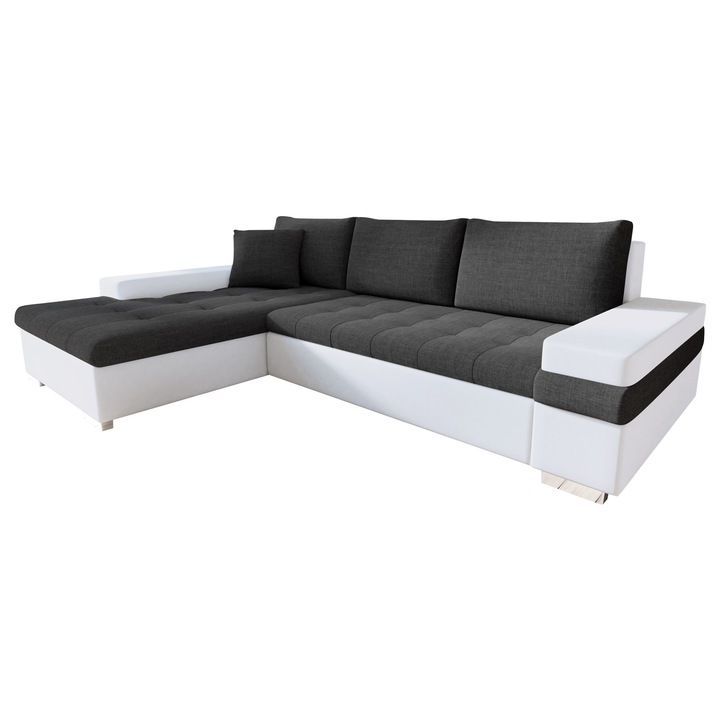 Coltar rabatabil Kanton Mini, MIRJAN24, alb / antracit, 274x182x83 cm