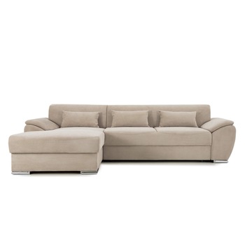 Coltar Extensibil PICASSO, cu lada de depozitare, 300x170x80 cm, Stanga, Bej Coltar Extensibil PICASSO, cu lada de depozitare, 300x170x80 cm, Stanga, Bej