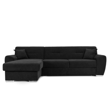 Coltar Extensibil ASTORIA, cu lada de depozitare, 281x168x85 cm, Stanga, Negru Coltar Extensibil ASTORIA, cu lada de depozitare, 281x168x85 cm, Stanga, Negru