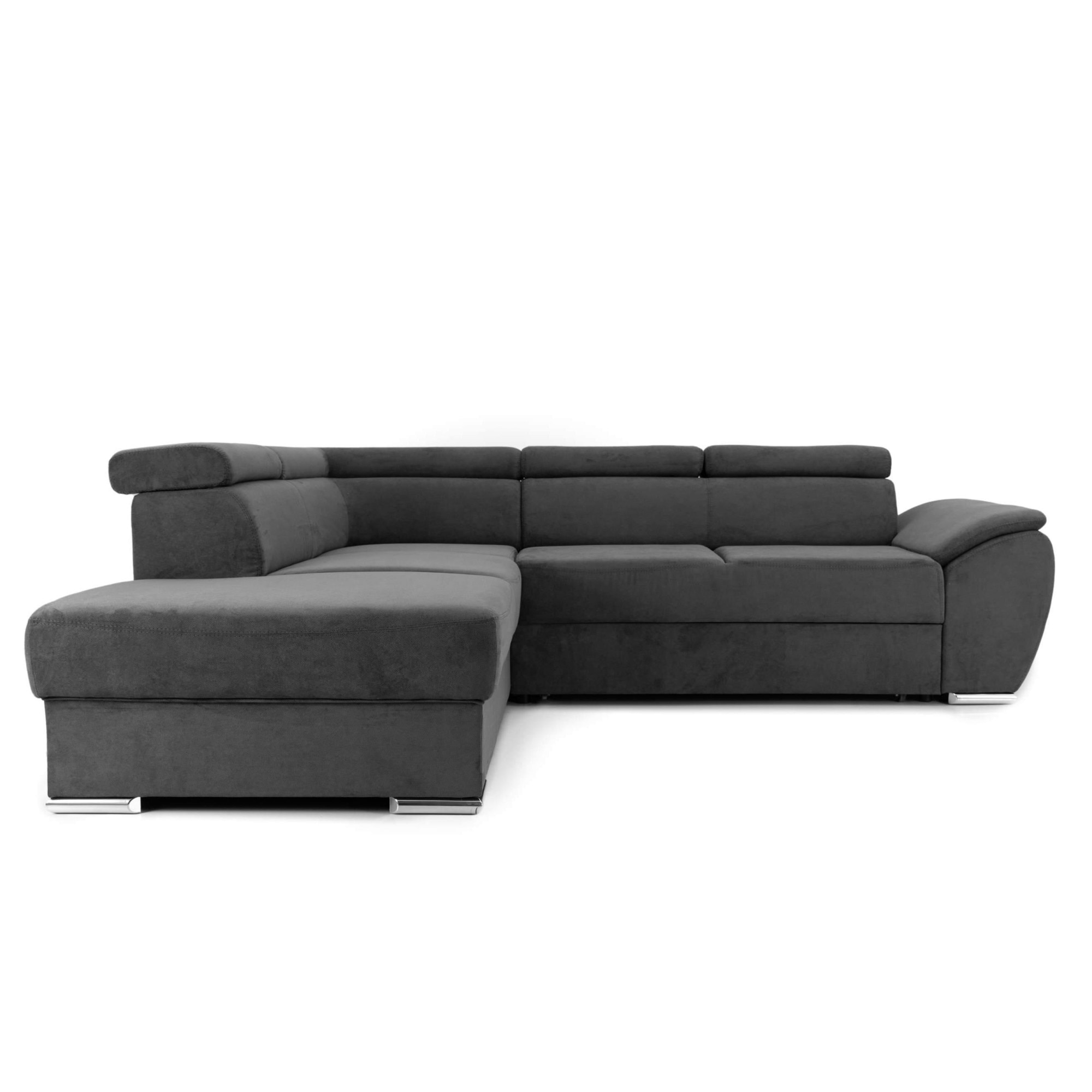 Coltar Extensibil CUBA, cu tetiere, 275x240x80 cm, Stanga, Gri