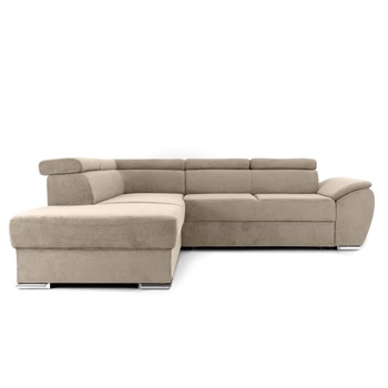 Coltar Extensibil CUBA, cu tetiere, 275x240x80 cm, Stanga, Bej Coltar Extensibil CUBA, cu tetiere, 275x240x80 cm, Stanga, Bej