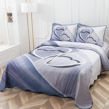 Set cuvertura matlasata si 2 fete de perna, 220 x 240 cm, pat dublu, Casa de Vis, A013 Set cuvertura matlasata si 2 fete de perna, 220 x 240 cm, pat dublu, Casa de Vis, A013