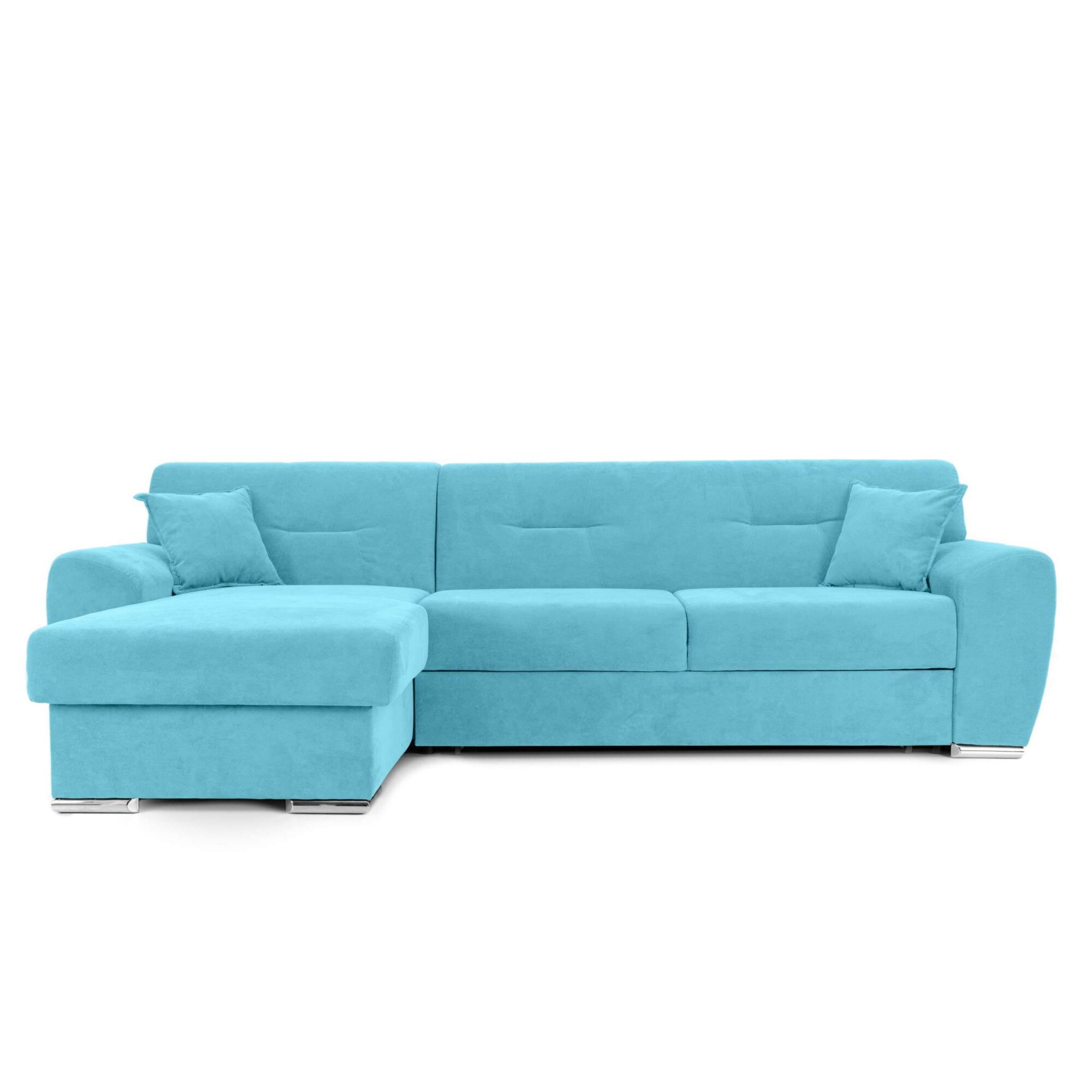 Coltar Extensibil ASTORIA, cu lada de depozitare, 281x168x85 cm, Stanga, Turcoaz