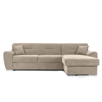 Coltar Extensibil ASTORIA, cu lada de depozitare, 281x168x85 cm, Dreapta, Bej Coltar Extensibil ASTORIA, cu lada de depozitare, 281x168x85 cm, Dreapta, Bej