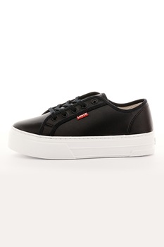 Levi's, Pantofi sport flatform de piele ecologica, Negru Levi's, Pantofi sport flatform de piele ecologica, Negru