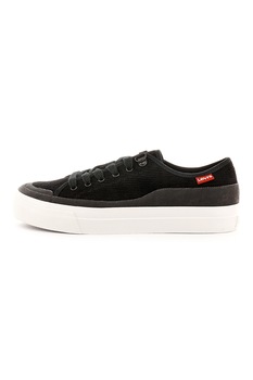 Levi's, Tenisi low-top din reiat, Negru Levi's, Tenisi low-top din reiat, Negru