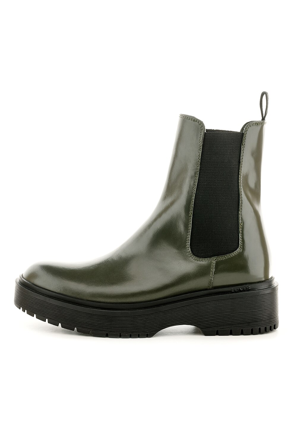 Levi's, Ghete Chelsea de piele, Verde inchis, 37