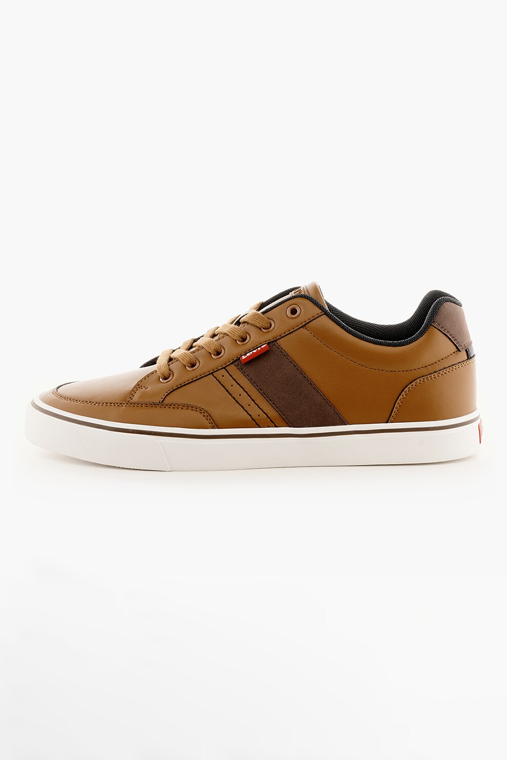 Levi's, Pantofi sport cu garnituri de piele ecologica, Maro caramel