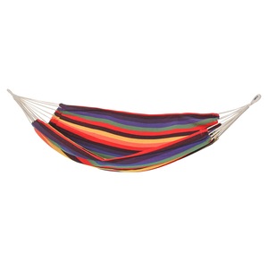 Hamac de gradina Outsunny, Geanta de transport, Bumbac/Poliester, Model dungi, 200x150cm, Multicolor