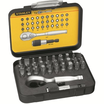 Set 32 biti Stanley, Clichet, Adaptor magnetic Set 32 biti Stanley, Clichet, Adaptor magnetic