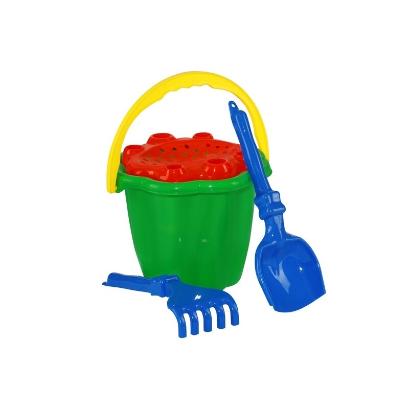 Galeata Tupiko pentru nisip, cu 3 accesorii, 32x20,5 cm, Robentoys