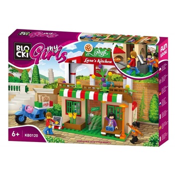 Set de constructie Blocki My Girls - Pizzeria lui Lary, 264 piese Set de constructie Blocki My Girls - Pizzeria lui Lary, 264 piese