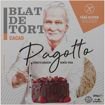 Blat de tort cacao fara gluten Pagotto, 350g Blat de tort cacao fara gluten Pagotto, 350g