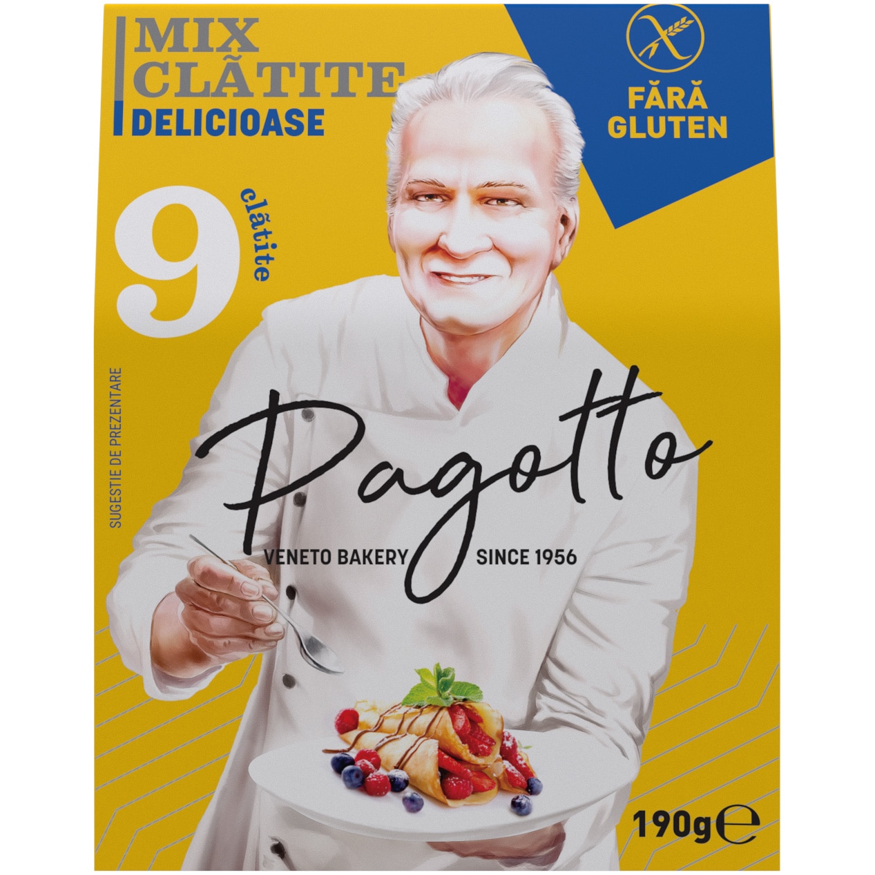 Mix pentru clatite fara gluten Pagotto, 190g