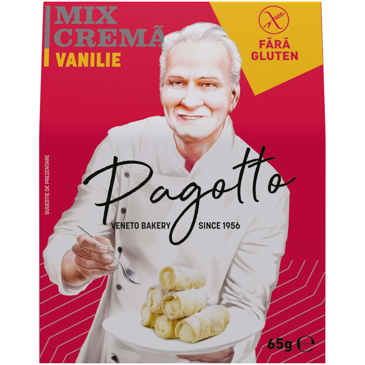 Crema vanilie fara gluten pentru prajituri Pagotto, 90g