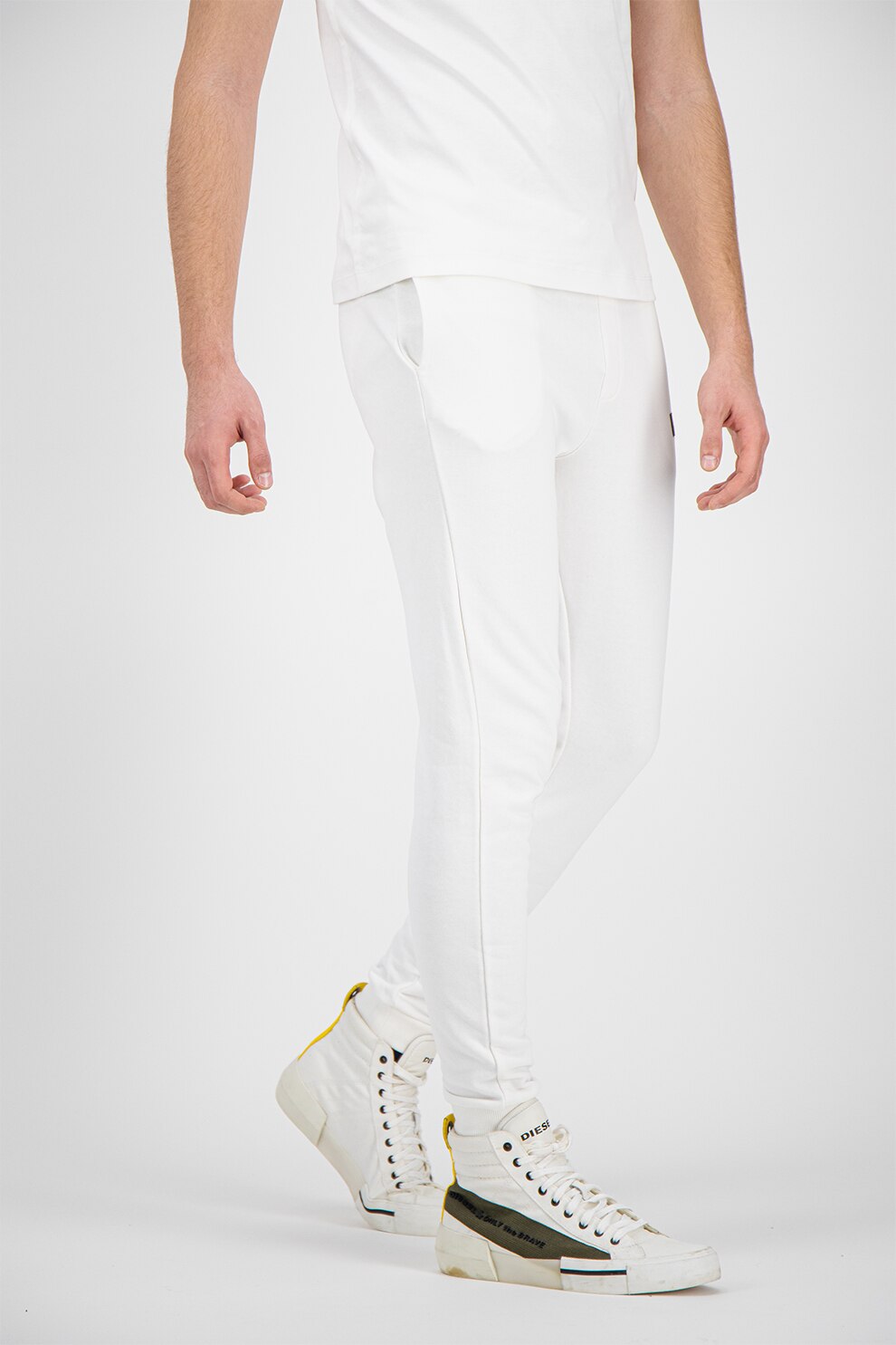 Mexx, Pantaloni sport din amestec de bumbac cu buzunare laterale, Alb