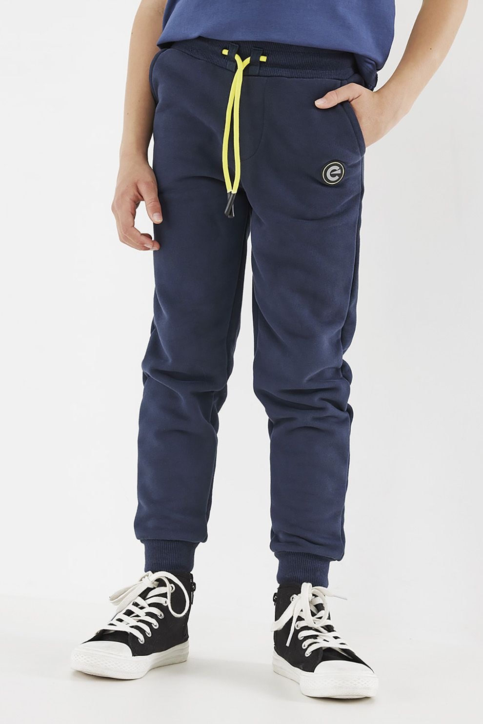 Mexx, Pantaloni sport din amestec de bumbac organic cu snur, Bleumarin, 158-164 CM